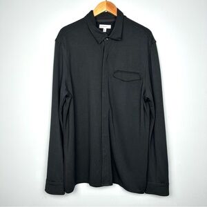 Calibrate men’s jersey snap buttons long sleeve black shirt size L Chest pocket